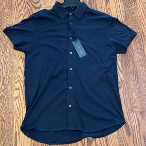 Slate & Stone Blue Short Sleeve Button Down - Mens Medium - Small Hole NWT